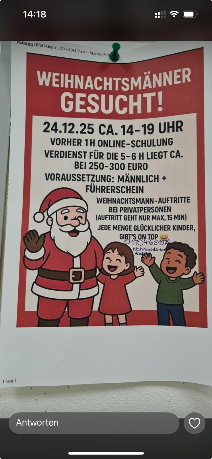 Weihnachtsmänner gesucht